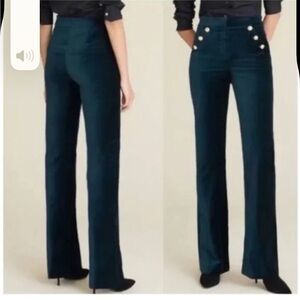 Maison D’ Amelie Green Chic High-Waisted Teal Flare Pants